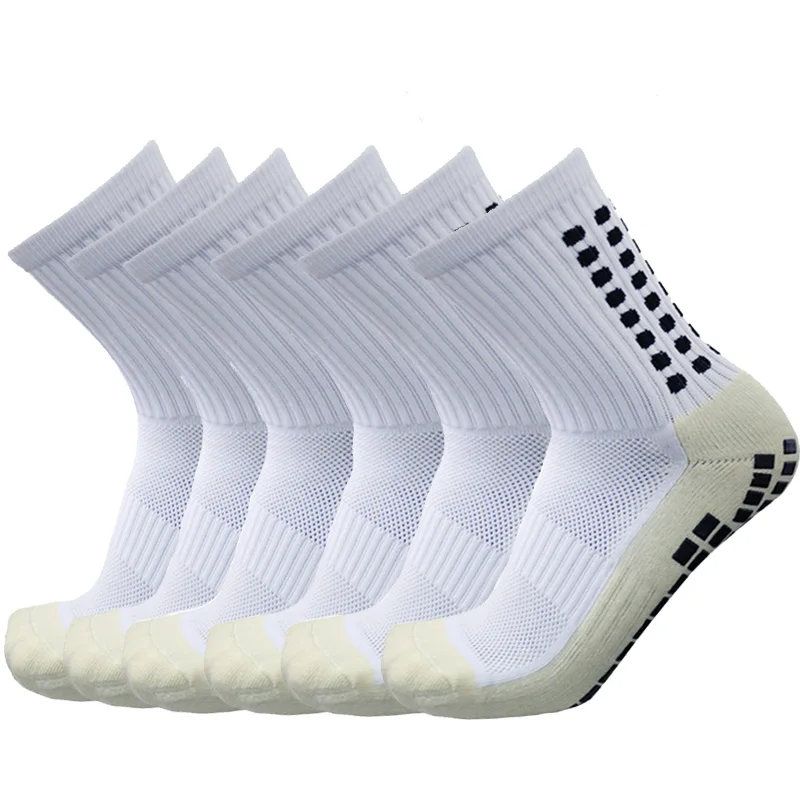 6 Pairs Anti-slip Football Socks Men Women Non-slip Soccer Basketball Tennis Sport Socks Grip Cycling Riding Socks 38-46