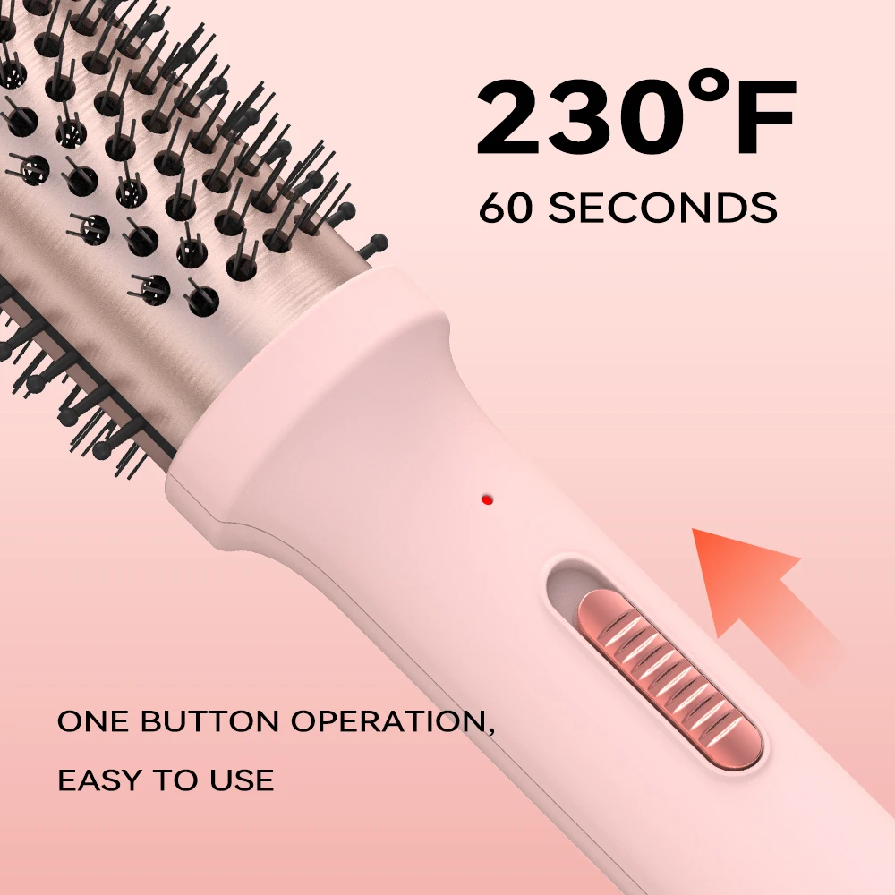 فرشاة ليزارو ويف كيرلينج 2 في 1، فرشاة ساخنة محمولة، قضيب تجعيد احترافي، فرشاة تصفيف الشعر، أداة تصفيف الشعر
