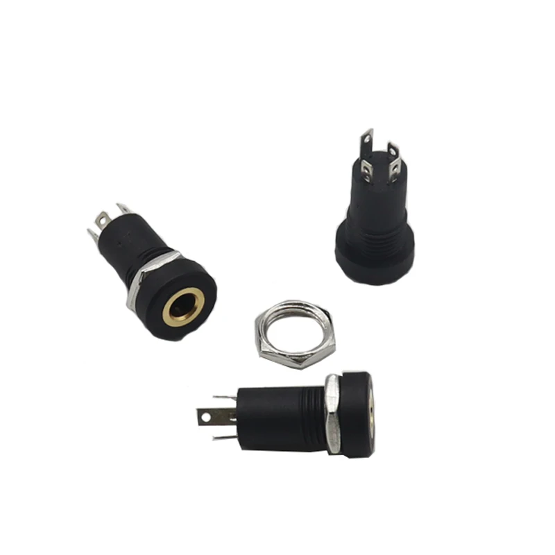 【20-5PCS】3/4 Pin Audio Jack Socket 3.5mm Headphone Female Socket Connector with Nut PJ392A 3/4 Pole Stereo Audio Socket