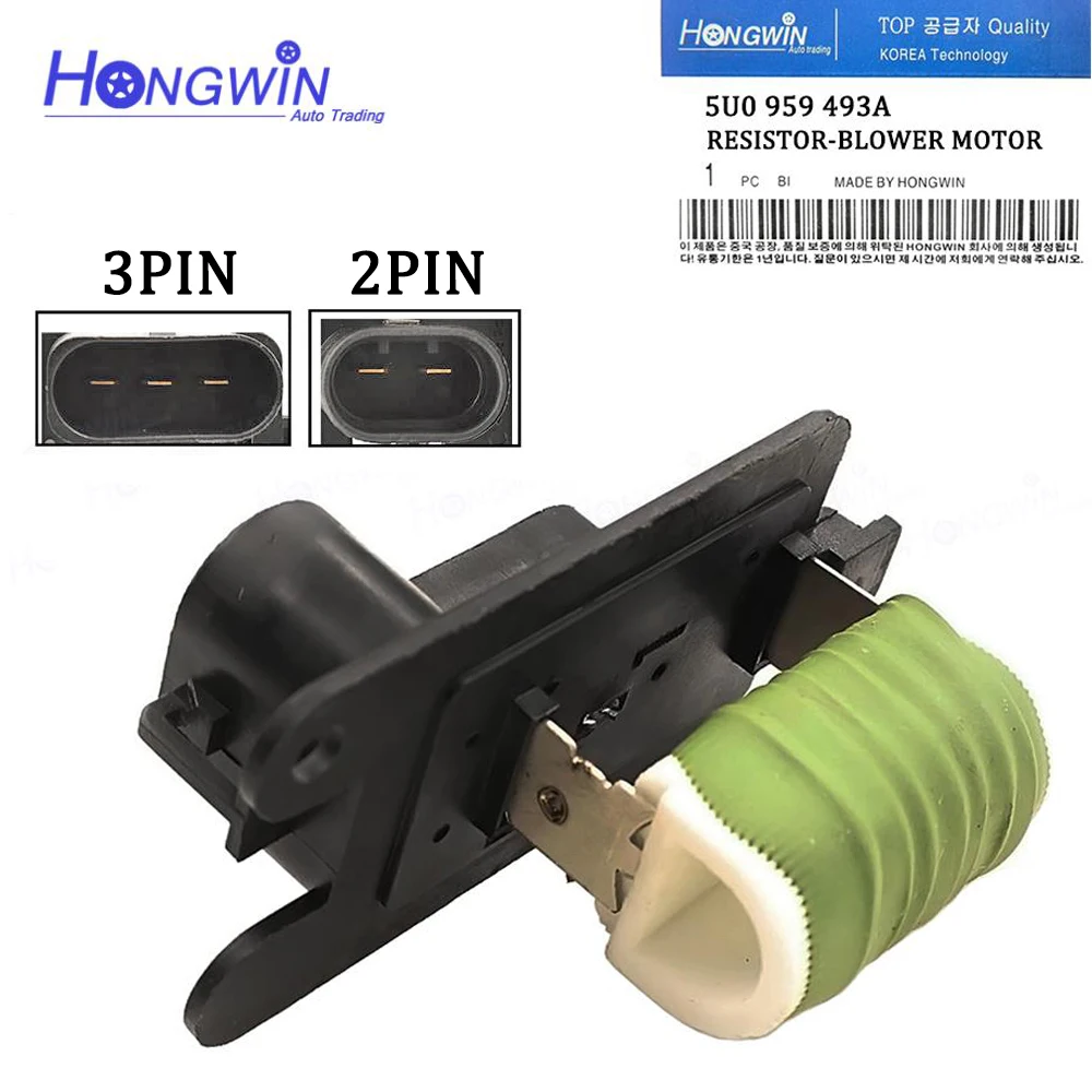 New Radiator Heater Fan Blower Motor Resistor 5U0959493 For CrossFox 11-15 Saveiro 10-19 1.6L VW Golf Gol G5 G6 Polo 5U0-959-493