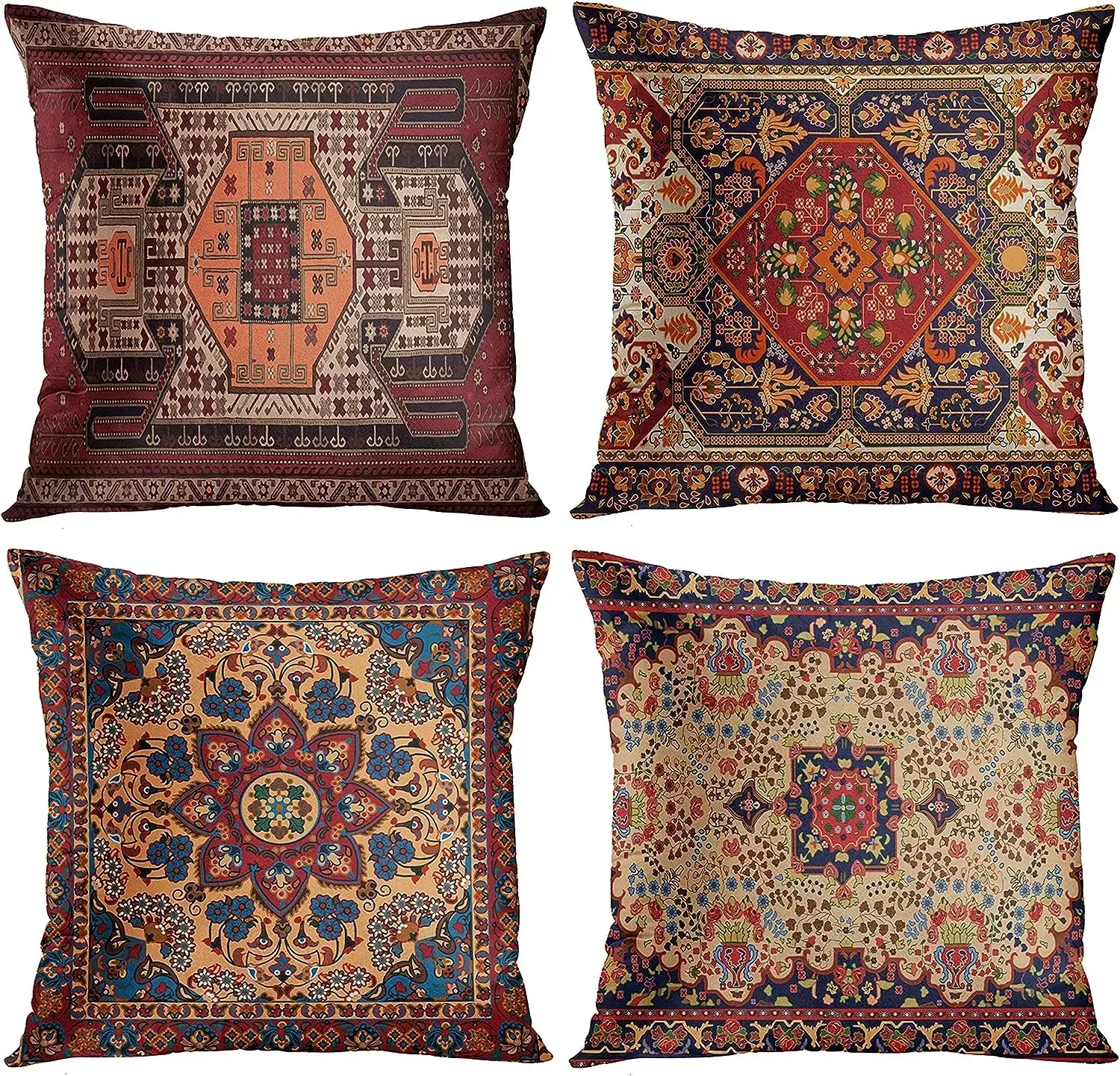 Pillowcase Vintage Persian Carpet Pattern Decoration Pillow Cover Home Decor Linen Square Floral Cushion Cover