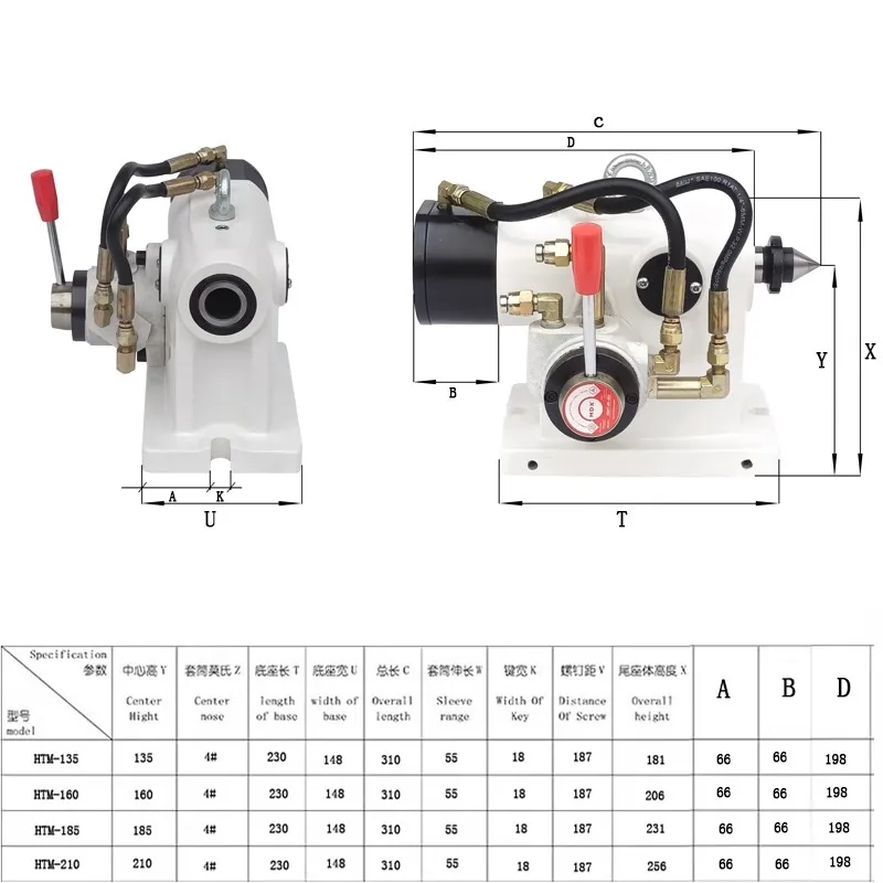 4-axis tailstock 135160210 machining center 4-axis pin  CNC tailstock indexing head manual