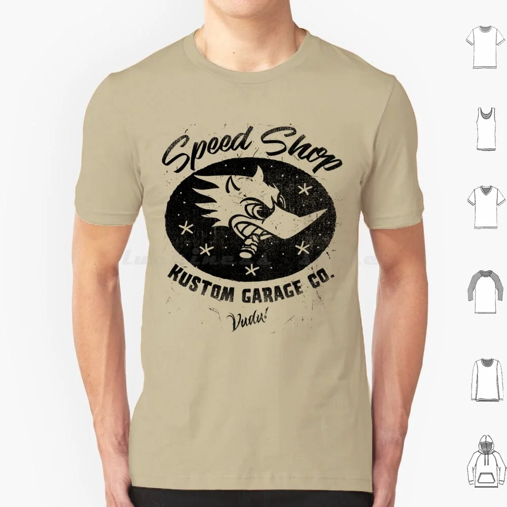 Speed Shop T Shirt Cotton Men Women DIY Print Woodpecker Woody Cartoon Funny Kustom Car Retro Kustom Kulture Vintage Barris