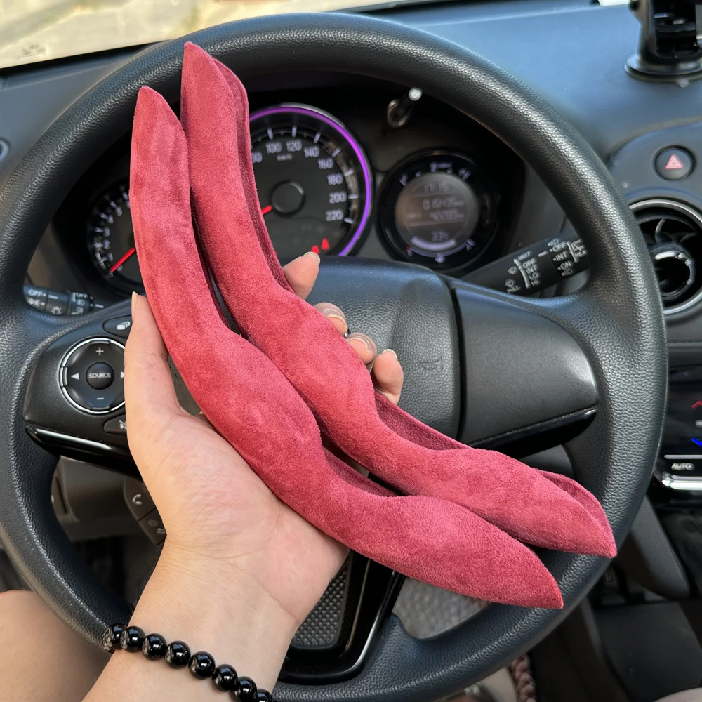 38 cm Auto Lenkrad Abdeckungen Booster Micro Faser Leder Auto Innen Dekorative Zubehör Universal Carbon Faser Aussehen – Detail 19