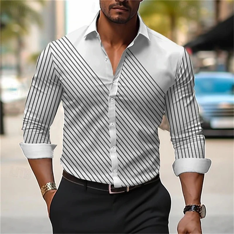 

2026 Men's Long-sleeved Shirt Simple Casual Long-sleeved Tops Fall Fashion Men's Streetwear Men's Temperament Office Shirt