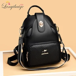 Designer Multifunctional Backpacks Women Fashion Anti theft Leather Travel Backpack Large Capacity School Bags for Teenage Girls