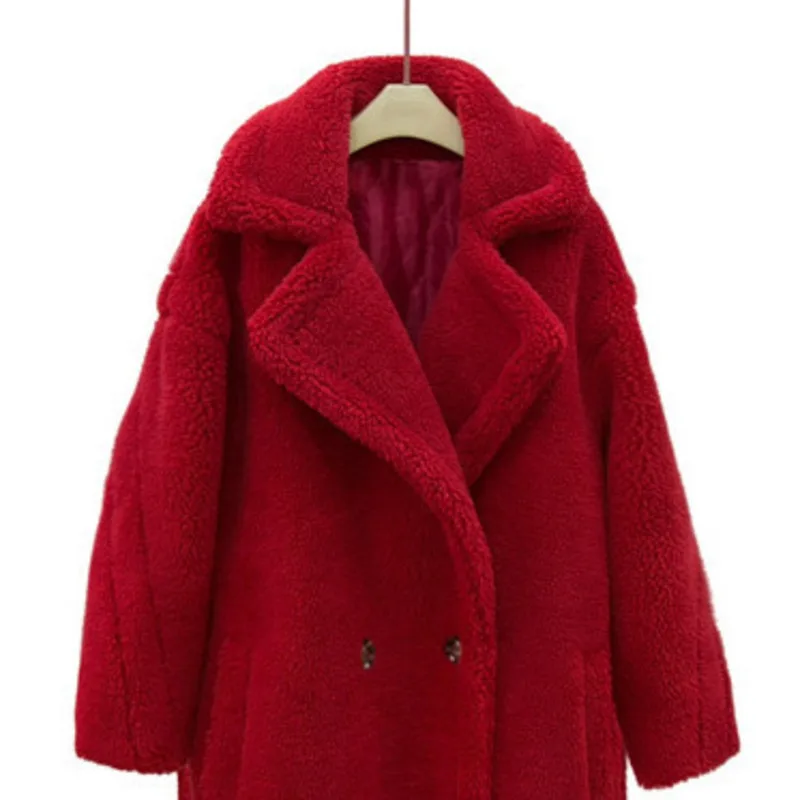 Women\'s New Imitation Lamb Wool Plus Cotton Coat 2024 Winter Fashion Loose Thick Warm Elegant Fashion Plus Cotton Long Coat