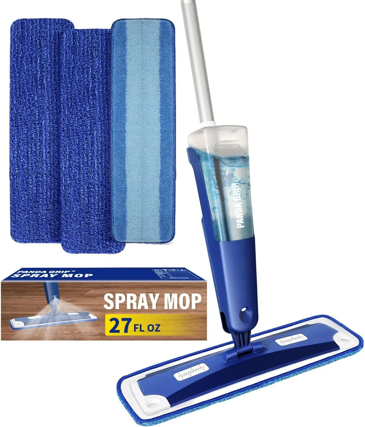 

Premium Spray Mop for Hardwood Floors, 18 Inch Wet and Dry Cleaning with Reusable Pads and Refill Bottle, Blue