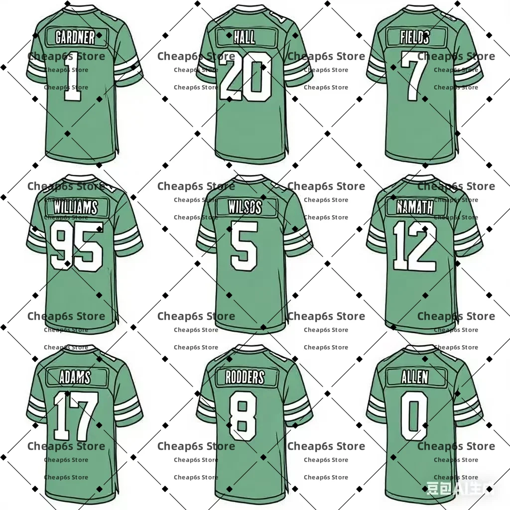

Drop Shipping Embroidery New York American Football Jersey Justin Fields Gardner Quinnen Williams Joe Namath Football Shirts