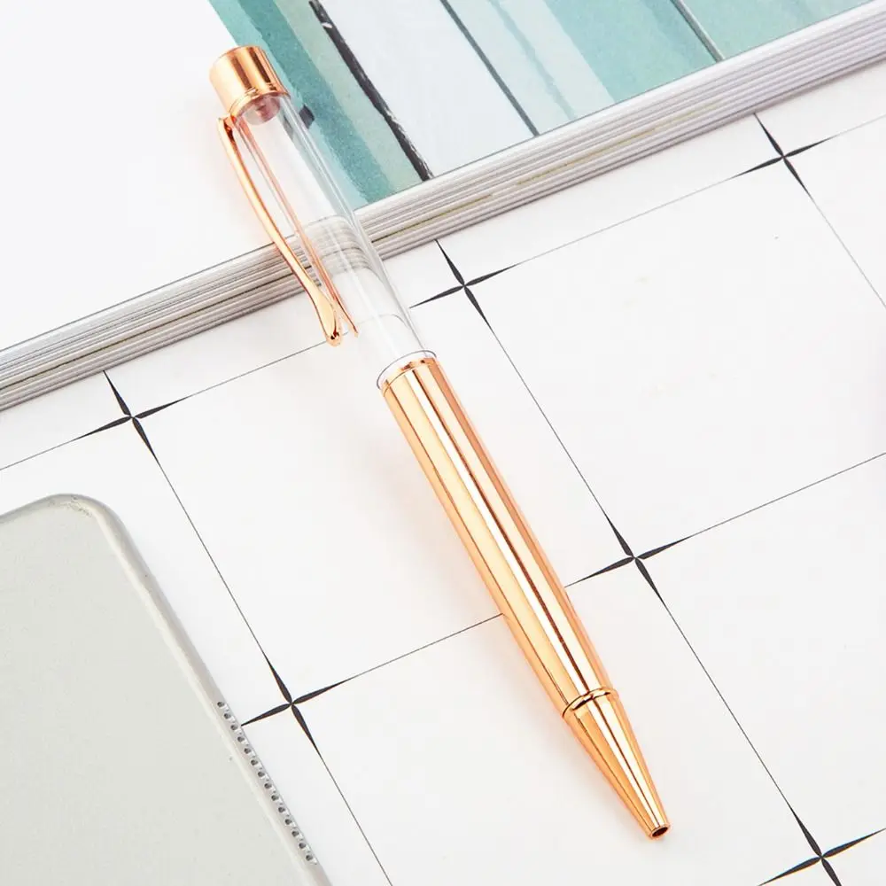 Colorful DIY Empty Tube Ball Point Pen Self-filling Hollow Neutral Gel Pens 1mm Metal Signature Pen Office