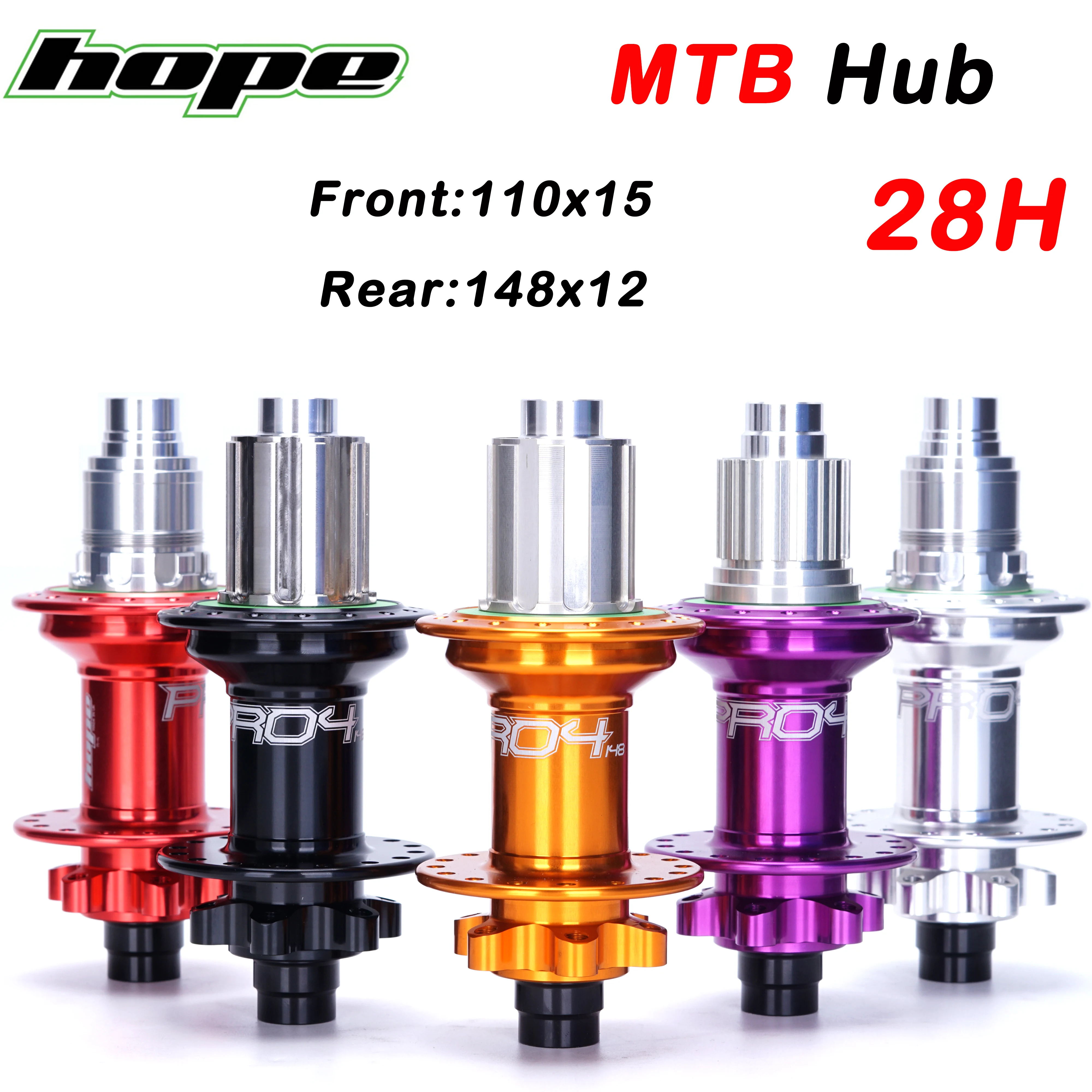 HOPE Pro 4 Bicycle Hub 28 Holes Sealed Bearing 6-bolt Disc Brake J-Bend Boost Bike MTB Hub For SHIMANO HG XD MS 110*15 148*12