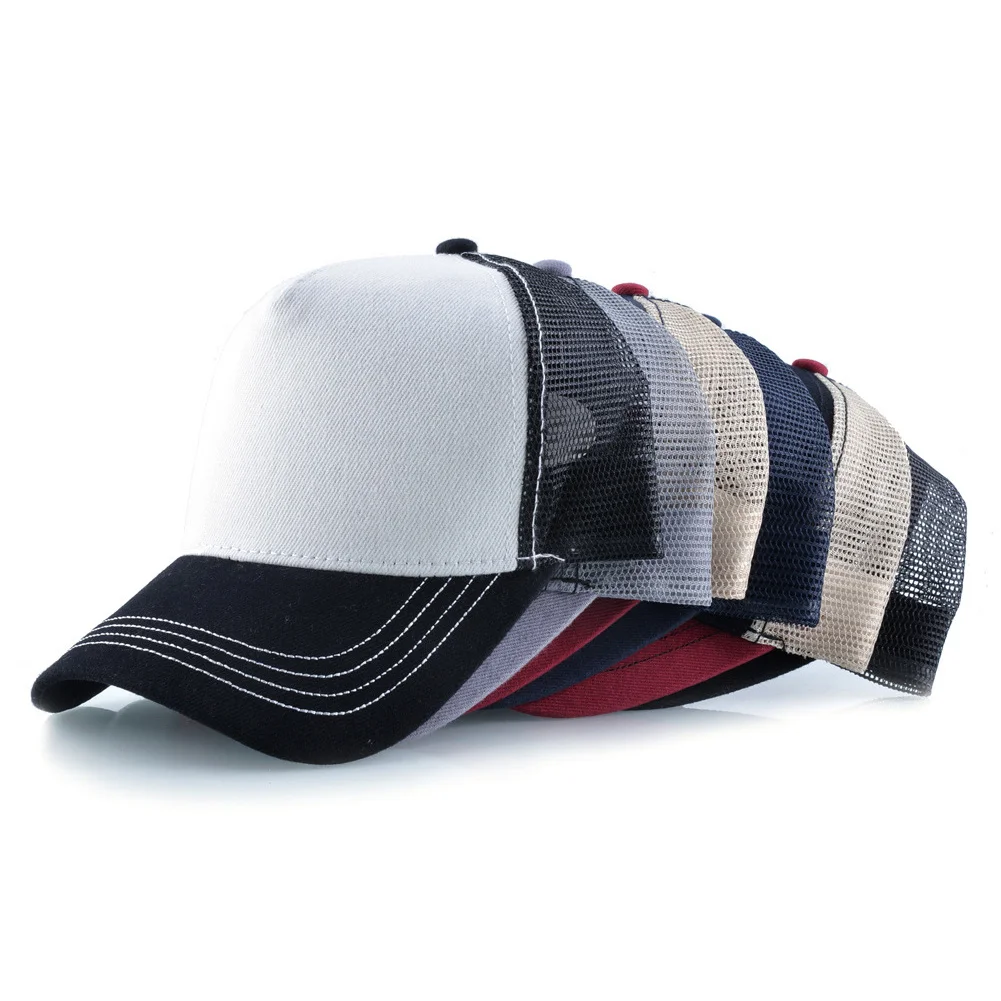 

1PC Personality Hot SellingMesh Suede Trucker Hat High Quality Baseball Cap Spring Summer Breathable Adjustable Sports Hats
