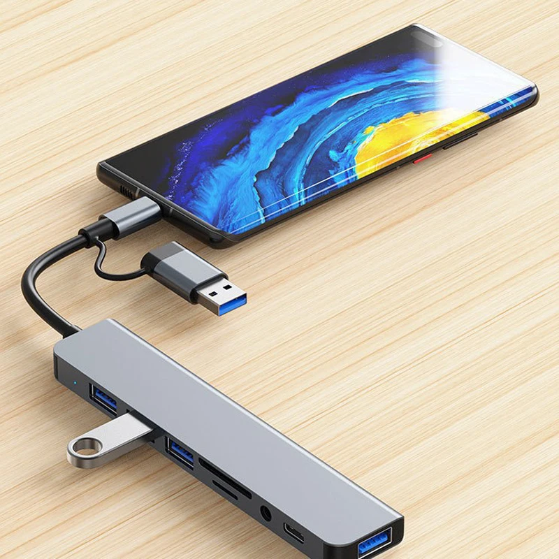 8 in 2 USB Type C HUB Docking  - đánh giá và giá Usb C Hub