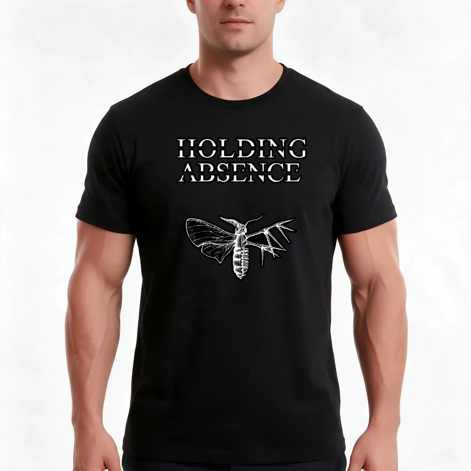 moth half x-ray body T-Shirt, Summer Casual Cotton Tee, Oversized Streetwear Tops, Vintage Graphic Print, Loose Fit Short Sleeve