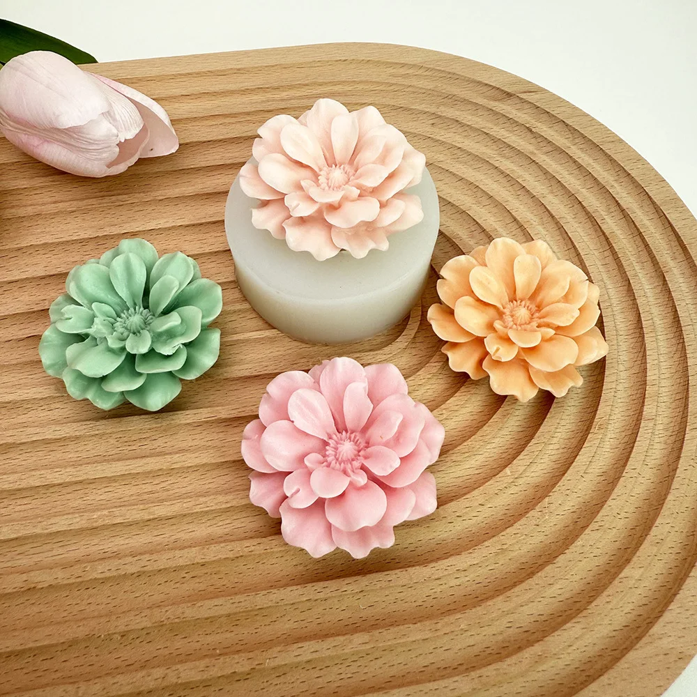 3D Carnation Flower Aromatherapy Candle Silicone Mold Gypsum DIY Candle Expansion Stone Handmade Soap Decoration