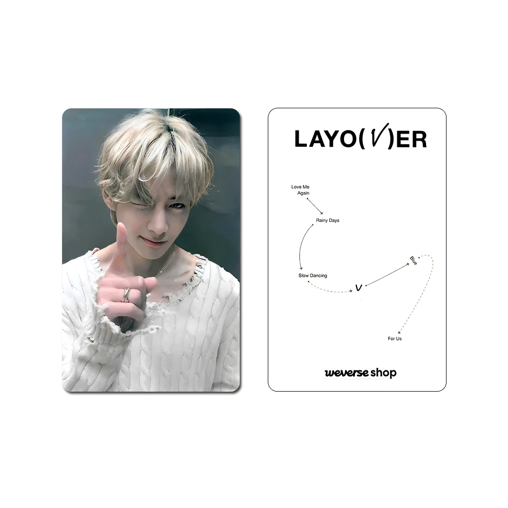 KPOP New Album Card High Quality Kim Tae Hyung V Solo Album WVS Special Little Card White Shirt Card