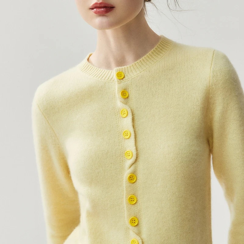 시크 여성 100% 캐시미어 가디건 컬러 프레피 스타일 블로킹 슬리브 캐시미어 스웨터 가을 겨울 기본 소프트 가디건 코트