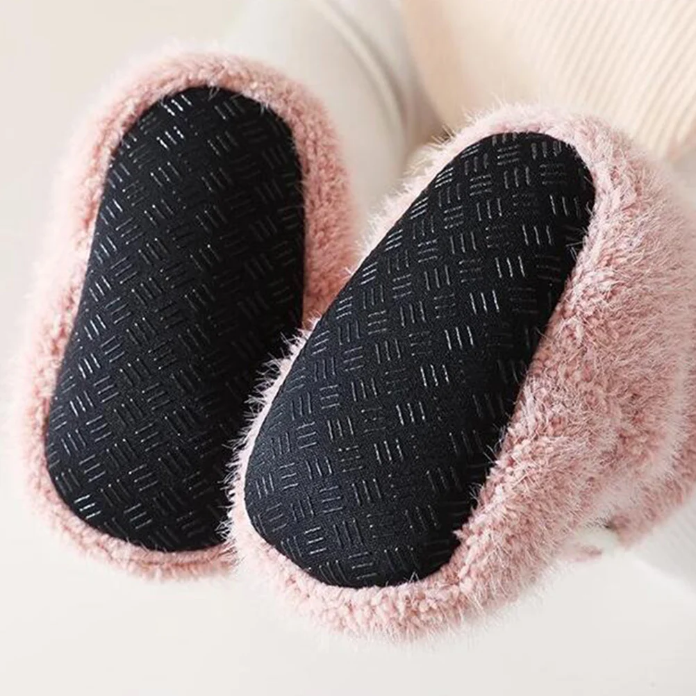 

6pcs 1 Pair Infant Walking Shoes Non-Slip Warm Breathable Toddler Crib Shoes For Babies Kids Indoor Soft Sole Hook Loop Closure
