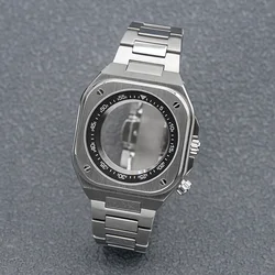 42mm Square Watch Case Rotated Ring Sapphire Glass Transparent Case Back Cover Fit NH34 NH35 NH36 4R 7S Japan Automatic Movement