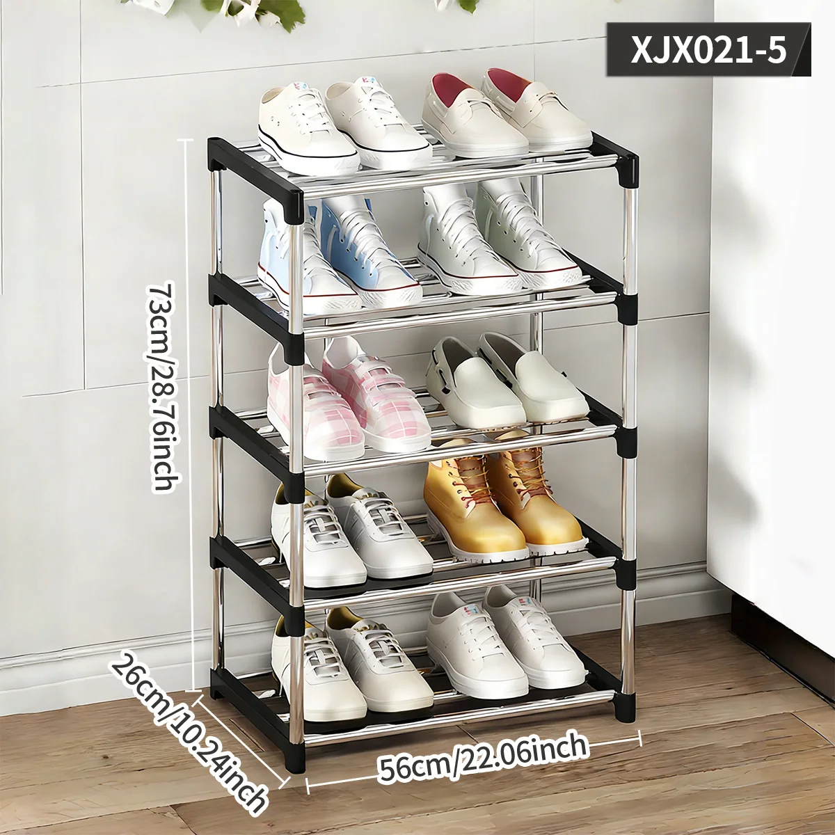 Mehrschichtiges, platzsparendes Schuhregal mit Stauraum, einfach zu montierendes Schuhregal, geeignet für Flure, Schlafzimmer, Eingangsbereich und Wohnzimmer, Aufbewahrungs- und Organisationszubehör,