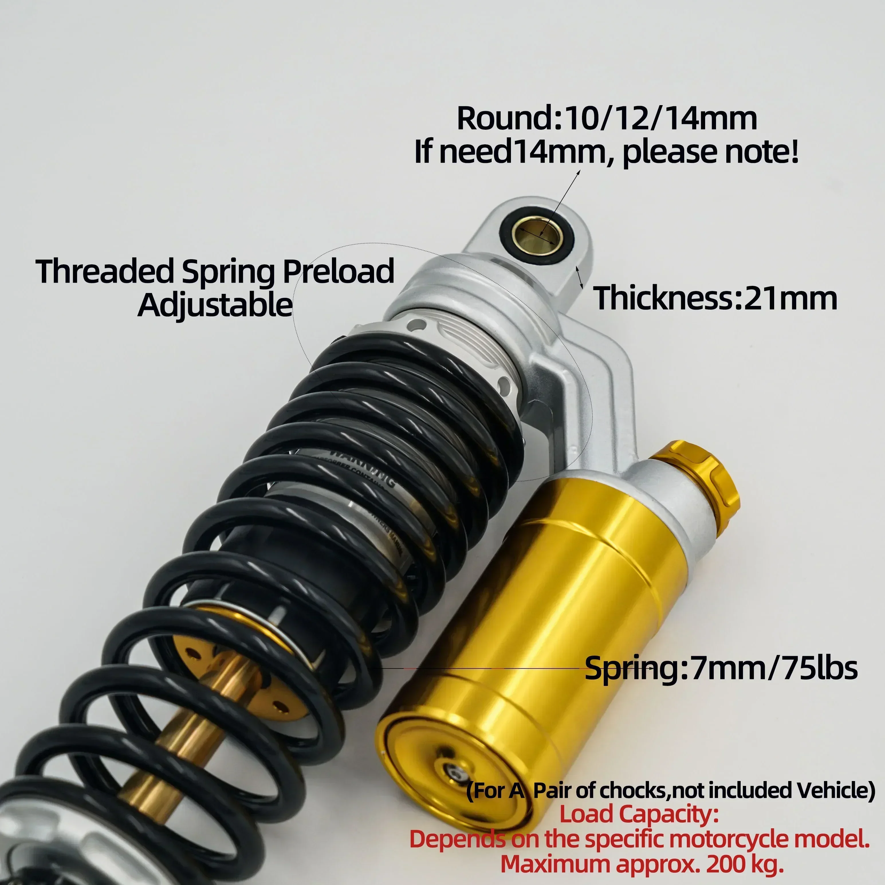 Fork 27mm 1 Pair 330 350mm 370mm 385mm 335mm 355mm 375mm 390mm Damping Adjustable Rear Shocks for Forza 350 /Foza300