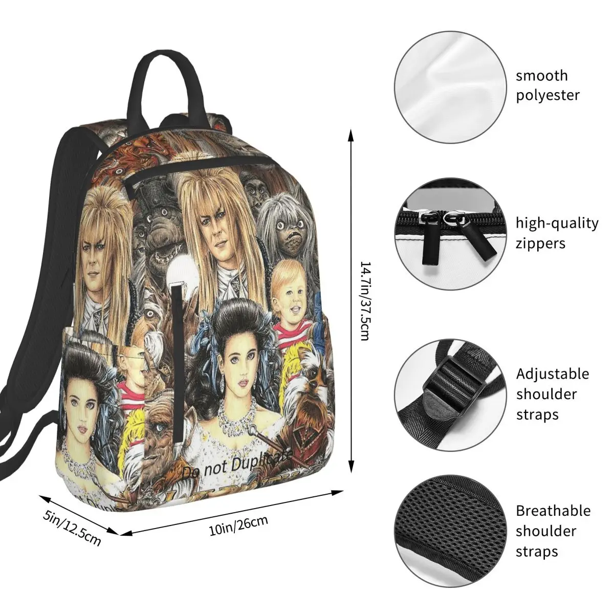 Labyrinth Top Sarah Ludo Goblins Inside Of The Labyrinth Fantasy Backpack BookBag Children School Bag Laptop Shoulder Bags