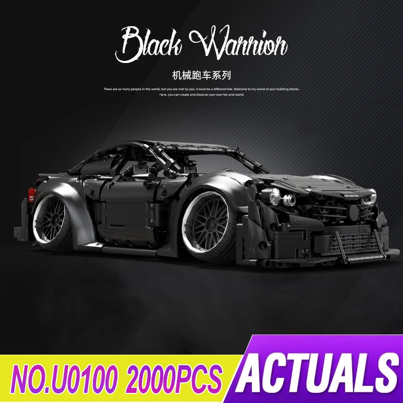 

New MOC U0100 Hellaflush Black Warrior 2000pcs Super SportsCar Model Building Blocks Bricks Kids Christmas Gifts