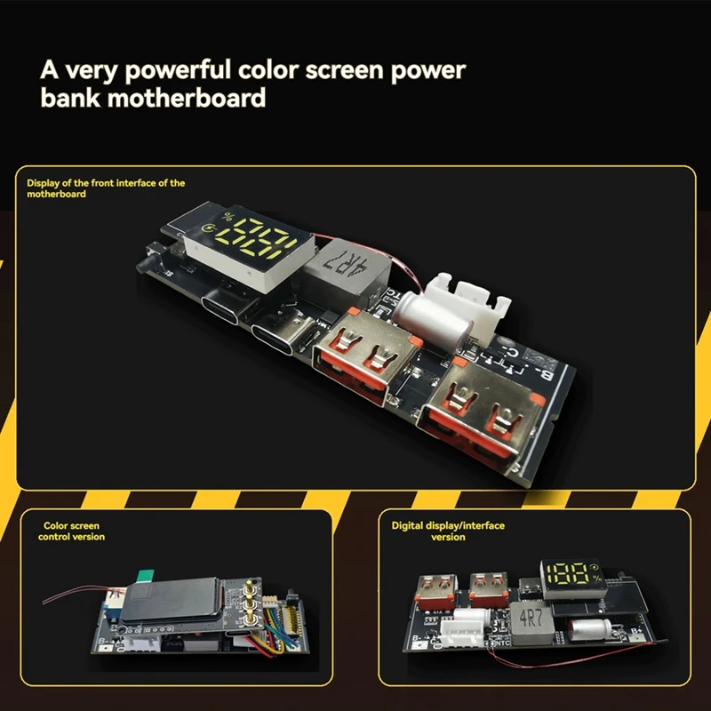 DT98 Fast Charging Power Bank Module 100W, 1.47-Inch TFT Color Display, MPPT Solar Charging, Automatic Buck-Boost, for 3-5S