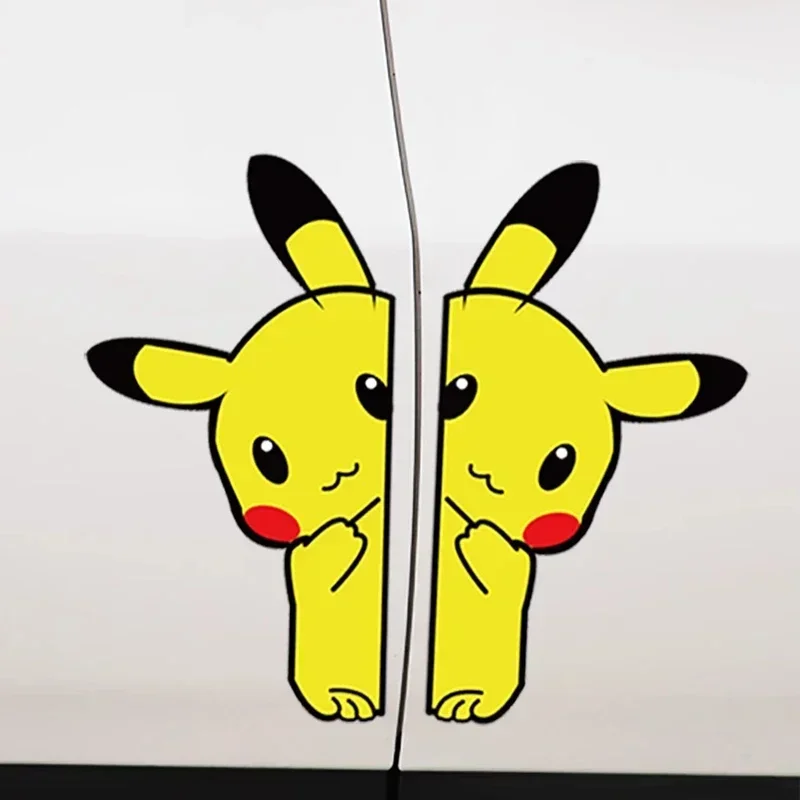 Pok é mon Pikachu stiker tahan air kepribadian Mobil Dekorasi kreatif menutupi goresan sepeda motor kartun stiker Anime