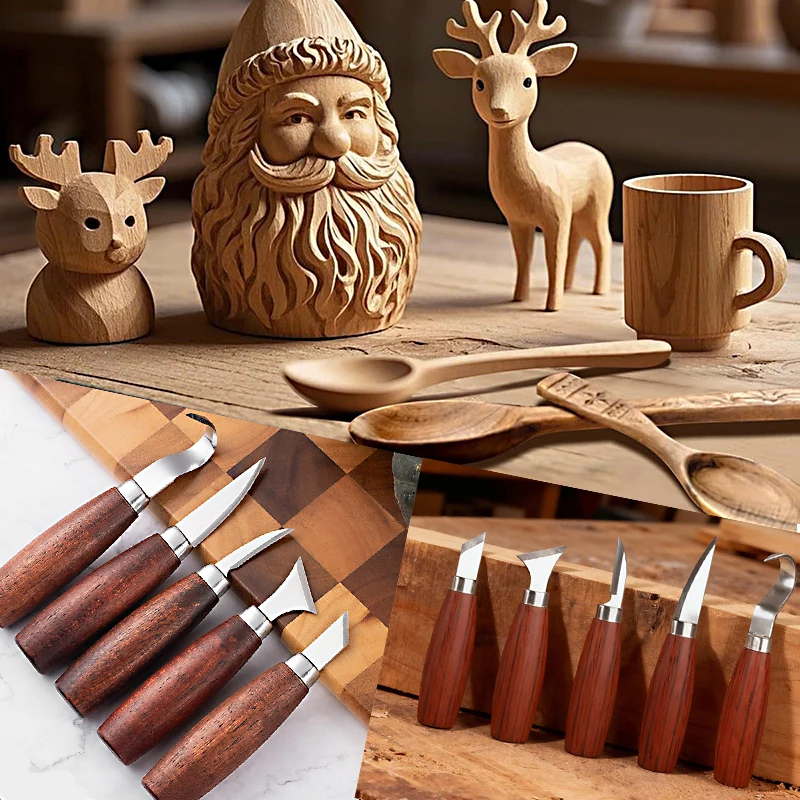 Edelstahl Holz Carving Messer Flache Graben Löffel Schräge Scimitar DIY Holz Carving Skulptur Liefert Hand Werkzeuge