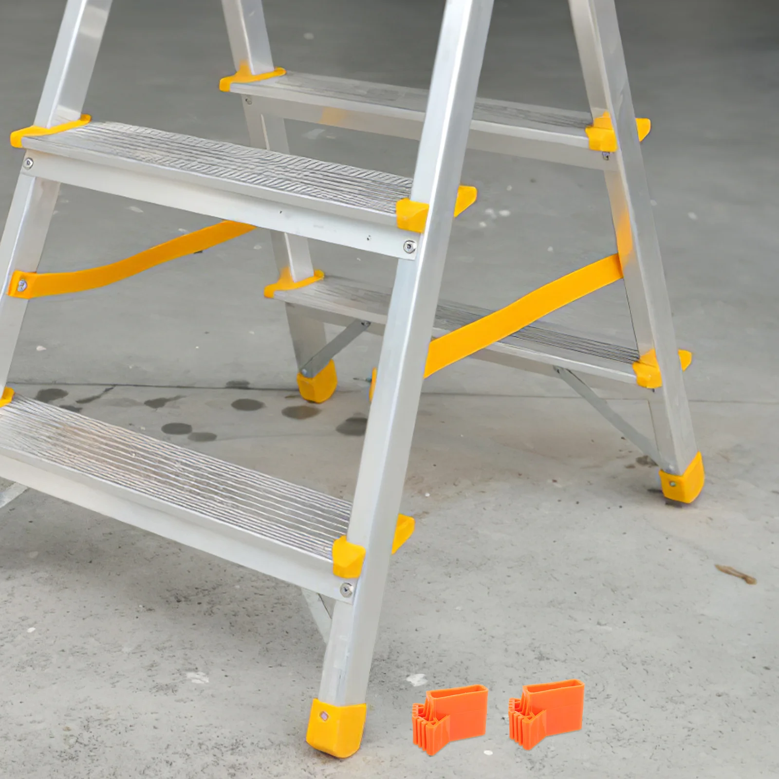 2 قطعة منصات القدم سلم البرتقال البلاستيك استبدال المضادة للانزلاق الساق قبعات ل تمديد للطي سلالم استقرار حماية البناء #3