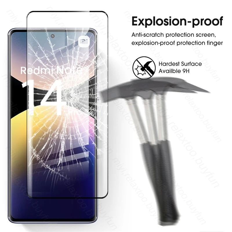 نوت 14 برو 5G زجاج 3 قطعة 9D زجاج منحني حامي الشاشة ل Redmi نوت 14 برو 5/4G زجاج واقي ريدمي نوت 14 برو + 5G 2025 #3