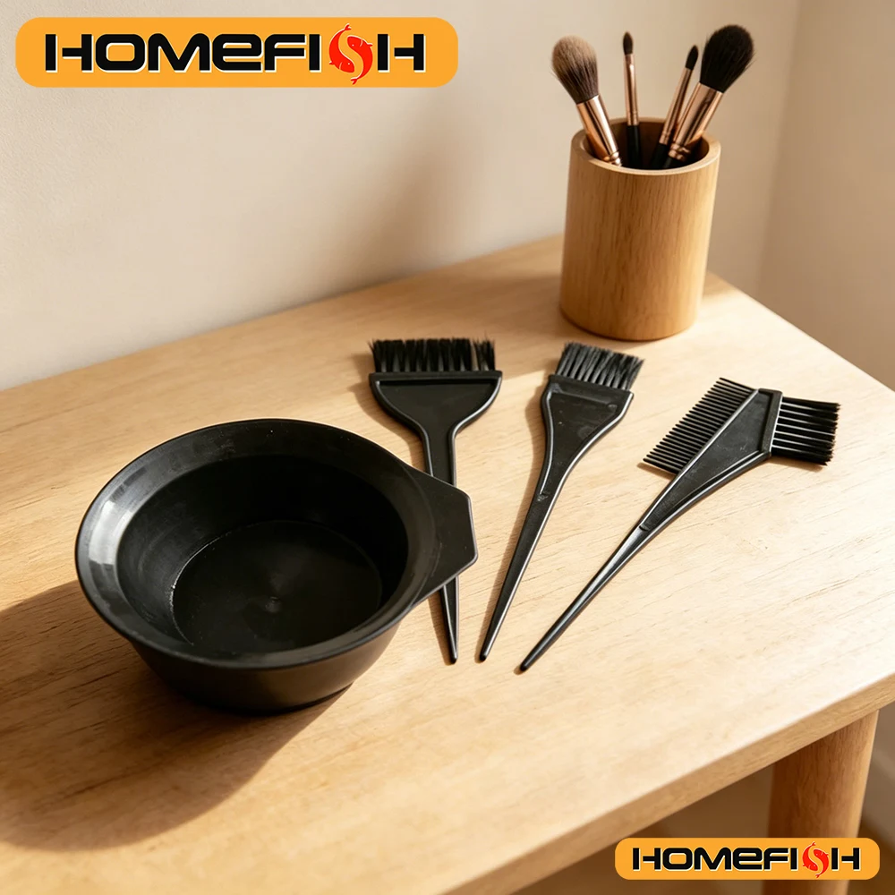 4Pcs Set Hair Tint Kit Hair Dye Bowl Mixing Brush For Hair Coloring Bleach DIY Salon Home Hair Tools