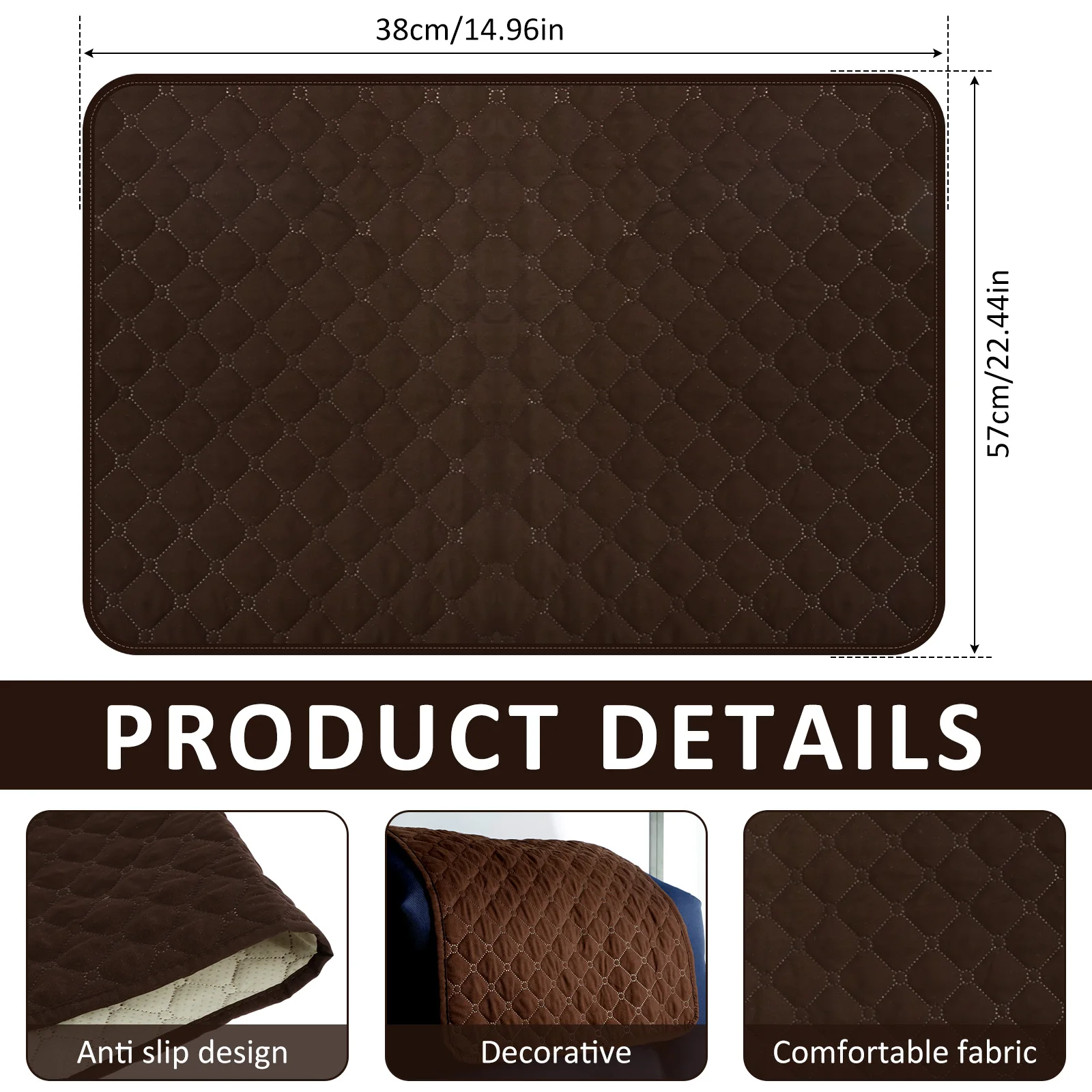 3Pcs Sofa Headrest Cover Soft Polyester Recliner Headrest Protector Wear Resistant Recliner Headrest Cover Anti-Fade Sofa Head