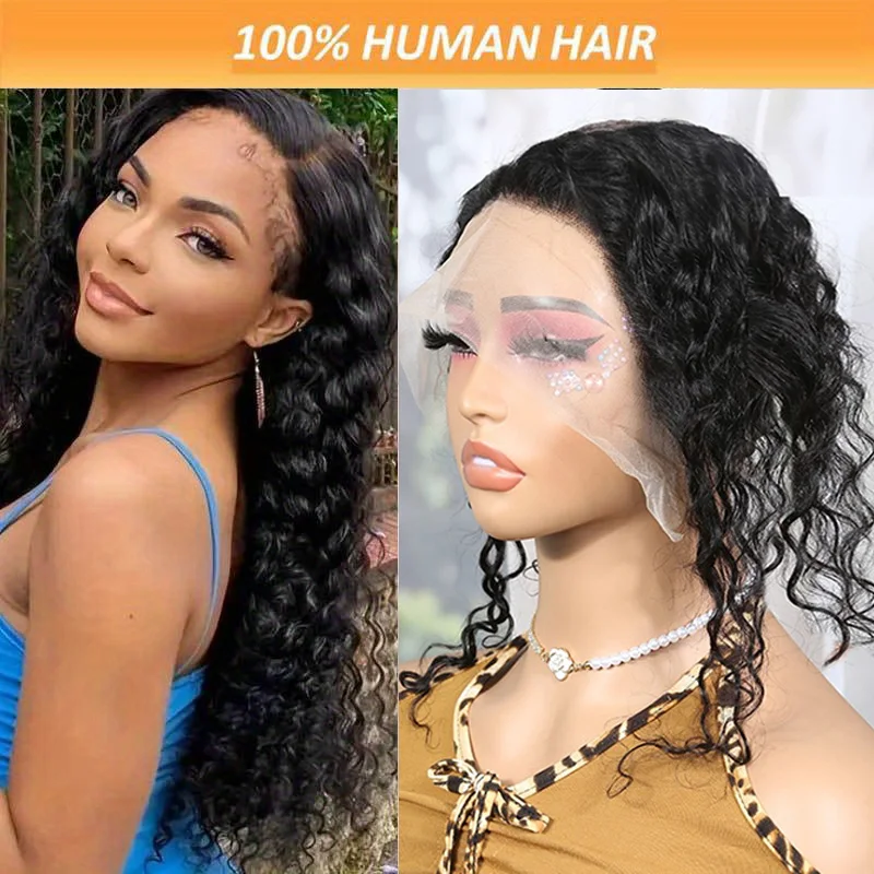 

Глубокая волна 13x5x1, кружевная фронтальная шапочка для парика, мягкие девственные человеческие волосы, дышащее кружево для естественного вида, безопасный дизайн ремешков, натуральный цвет