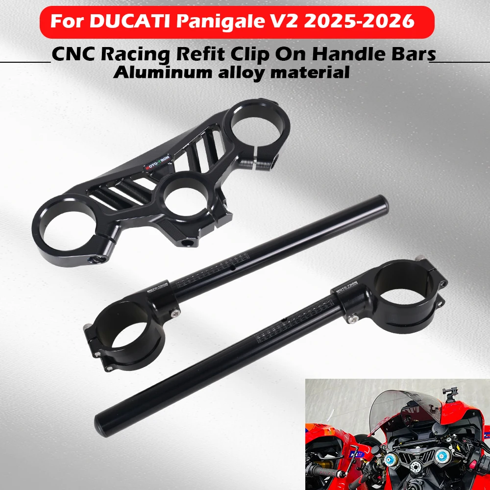 MOTO TRON Para DUCATI Panigale V2 2025-2026 Abrazadera Superior de Manillar CNC para Competición