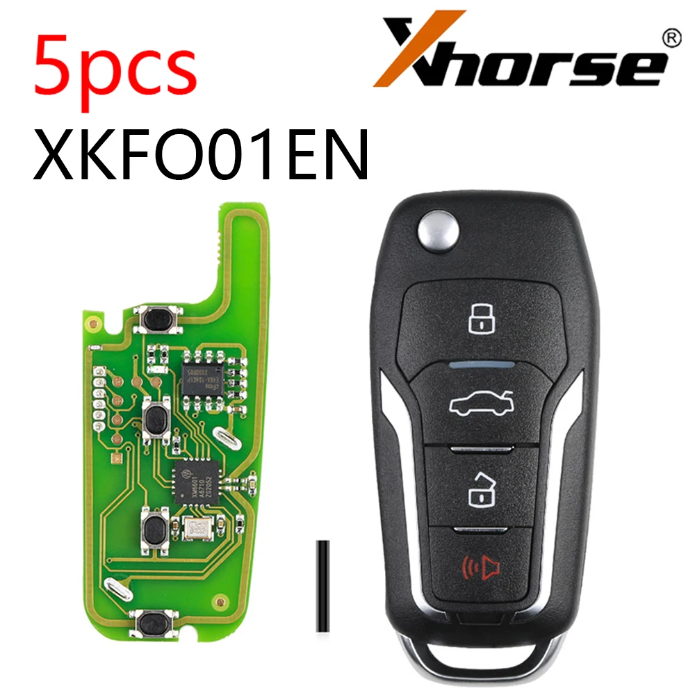 

Xhorse XKFO01EN Wire Remote Key For Ford Condor Flip 4 Buttons Unmovable Key King English Version for VVDI/VVDI2 5pcs/lot