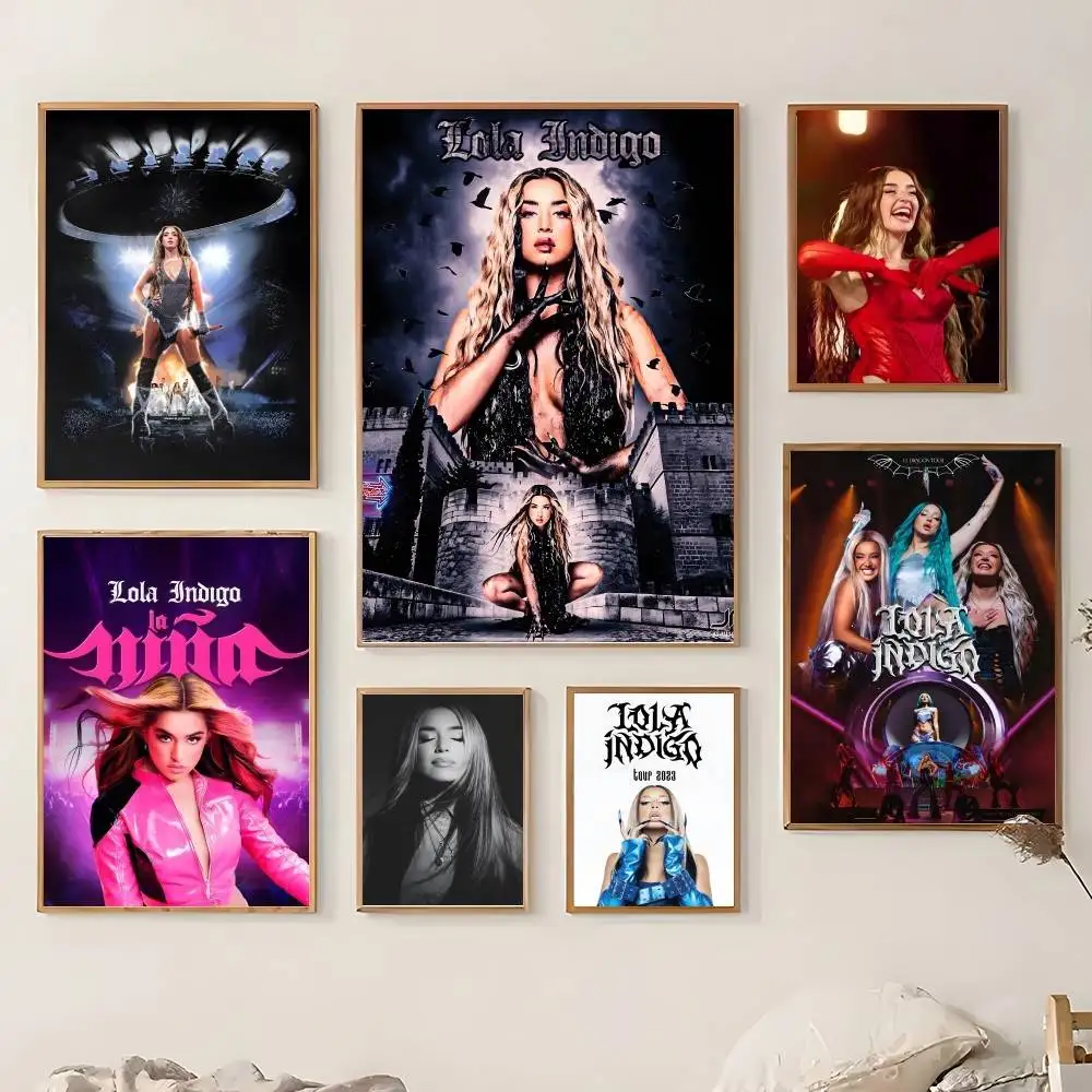 ملصق مغني الموسيقى L-lola النيلي بتصميم فني ديكور جداري ممتاز لغرفة النوم وغرفة المعيشة والمنزل هدية جمالية