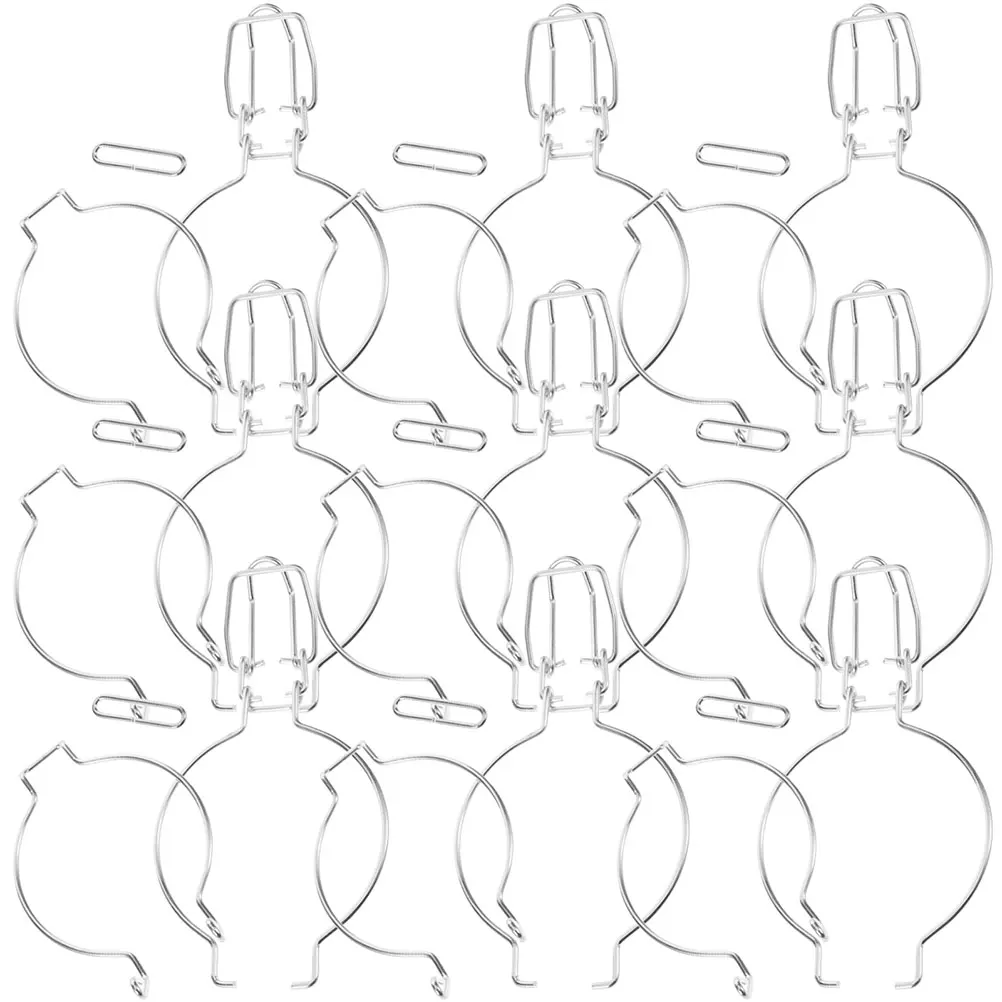 

12 Pcs Wide Mouth Stainless Steel Sealed Jar Buckle Transparent Glass Canning Mason Hangers Storage Kitchen Food