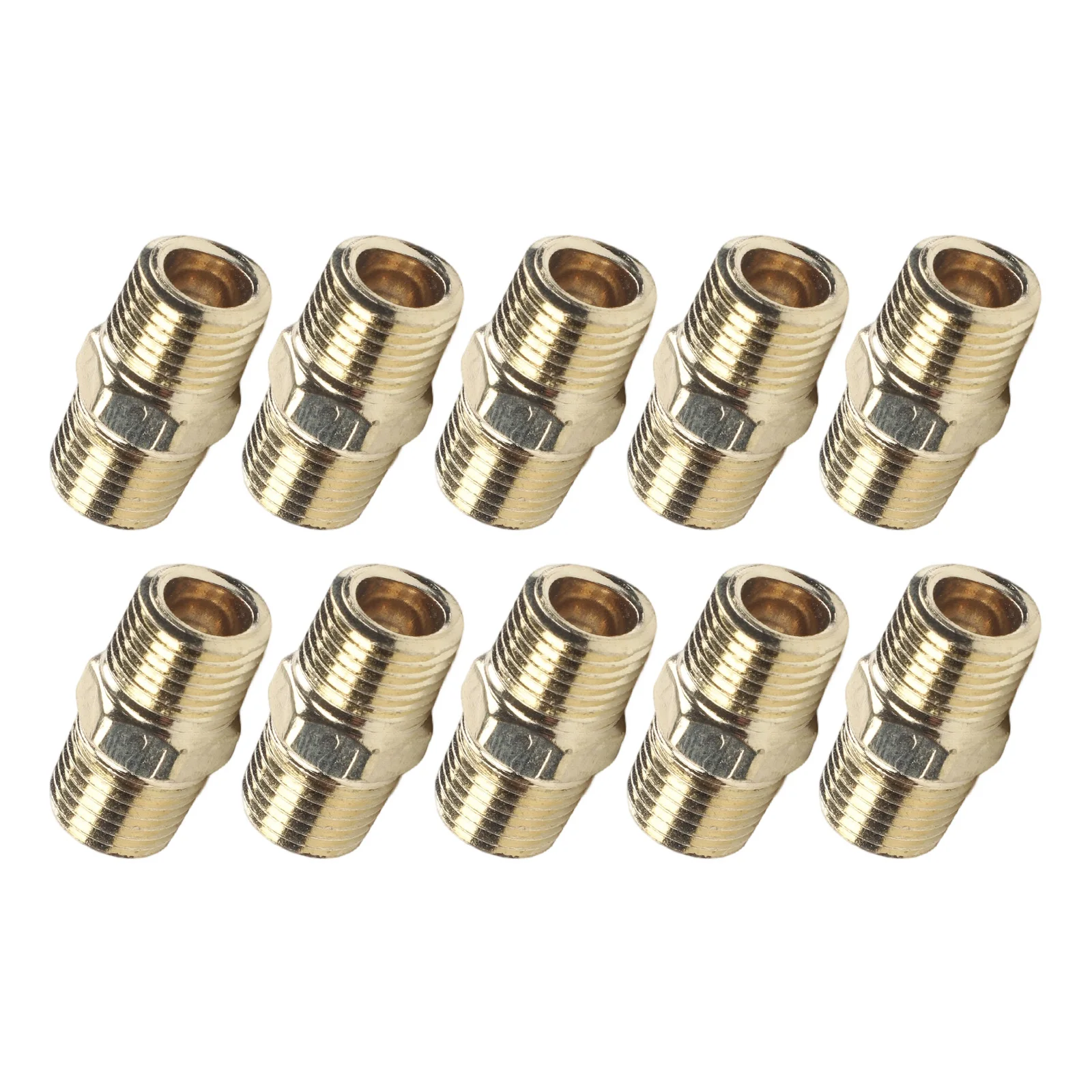 

10pcs Air Line Hose Compressor Connector 1/4inch For BSP Male To Male Brass Pipe Quick Adapter Pneumatic Tool Accessories