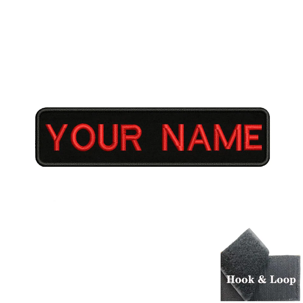 1 ST 10 cm X 2.5 cm Custom Gepersonaliseerde Naam nummer Patch Strepen Badge tags chevrons Armband Ijzer Op Of Haak lus geborduurd