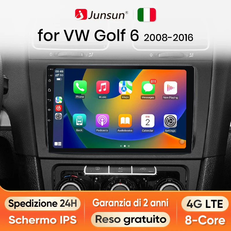 GermanyJunsun Android Radio Autoradio For VW GOLF 6 2008-2016 Car Intelligent Systems for Apple Carplay Multimedia GPS Italy