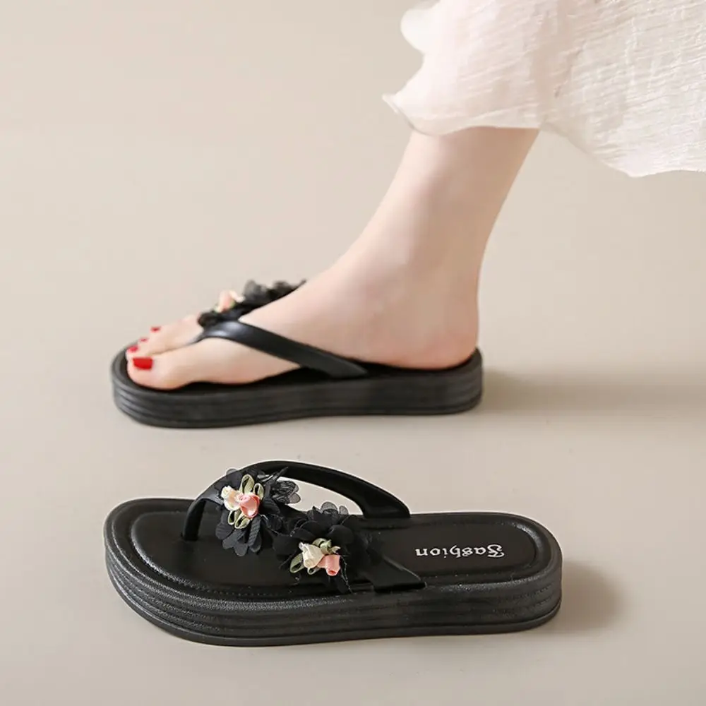 

Casual EVA Flower Flip Flops Anti-Slip Flat Slides Sandals Seaside Thick Sole Beach Slippers Women Ladies