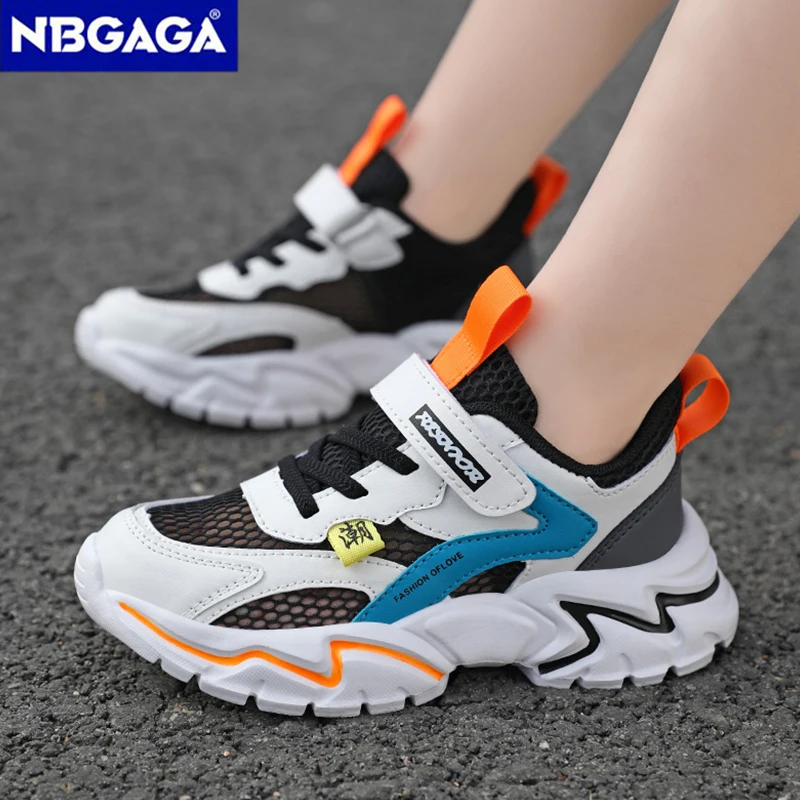 Breathable Sport Children Boys Sneakers Summer Single Net Comfortable Casual Shoes Lightweight Non-slip Tennis