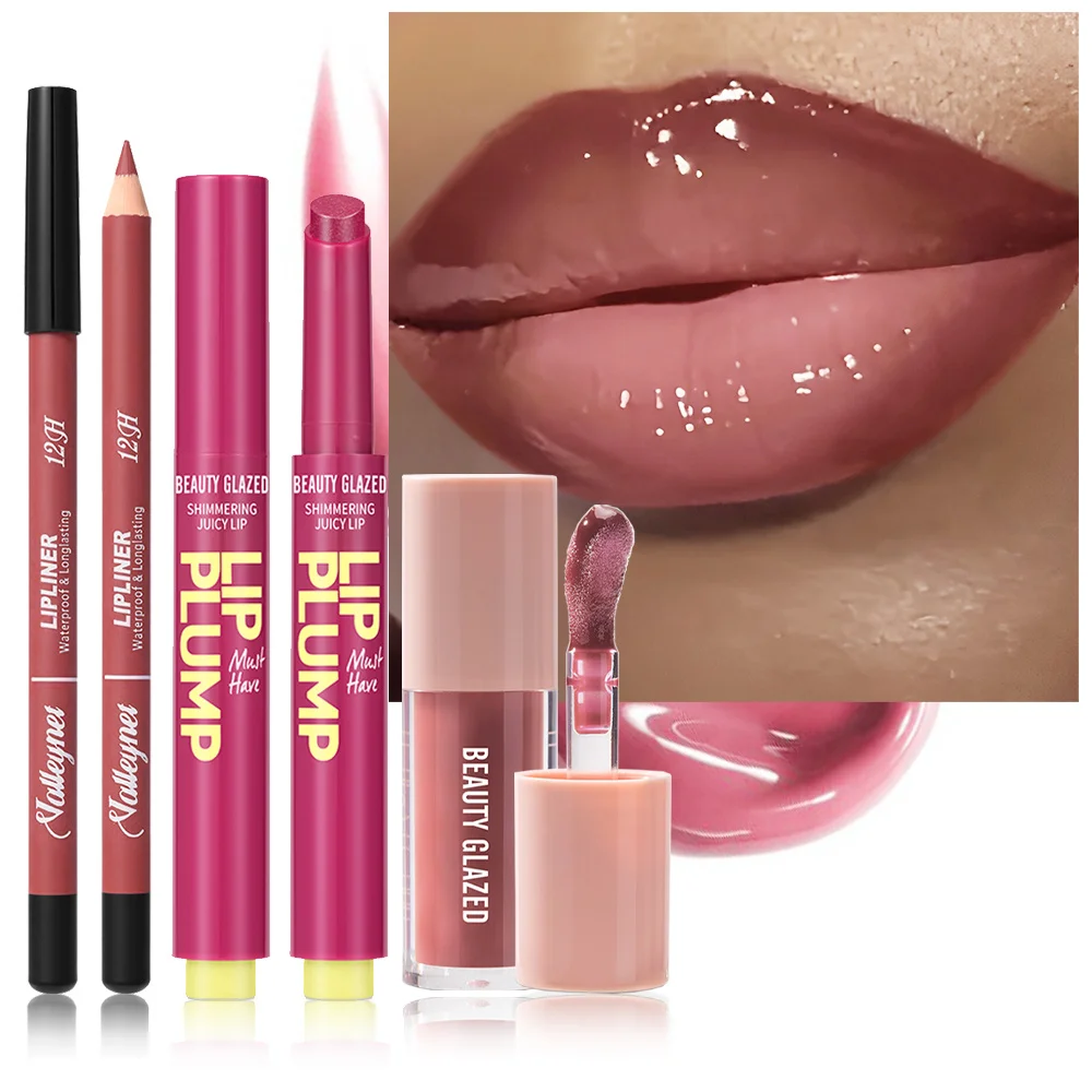 3 pezzi/set set trucco labbra lipliner olio per labbra rossetto idratante, rossetto impermeabile a lunga durata combinato labbra a lunga durata