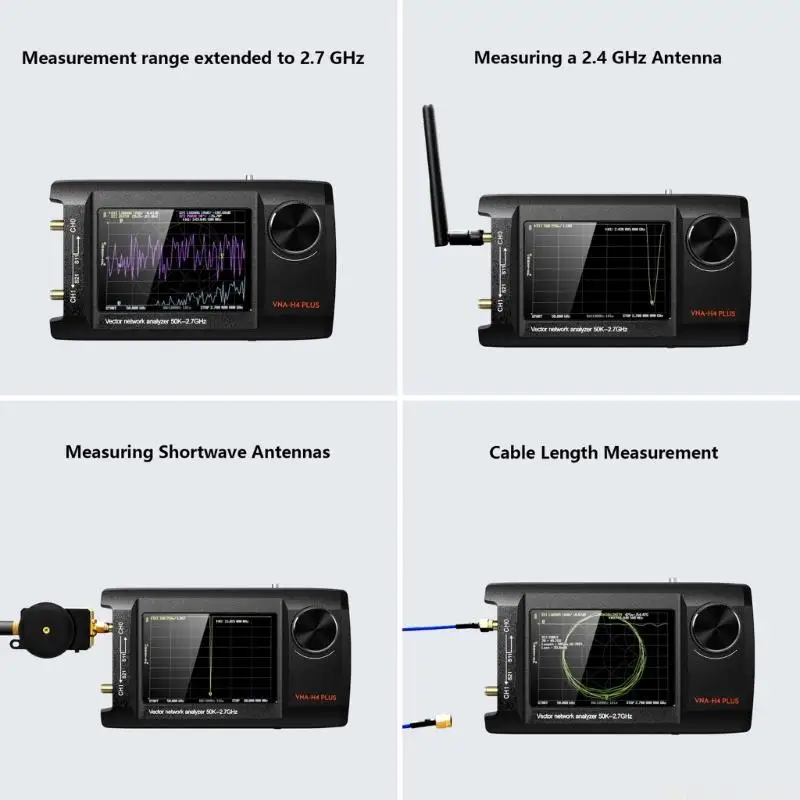 M5TD Portable Handheld Vector Networking Antennae Analytic 4inch LCD Display Touchable Screen 50KHz-2.7GHz Expandable
