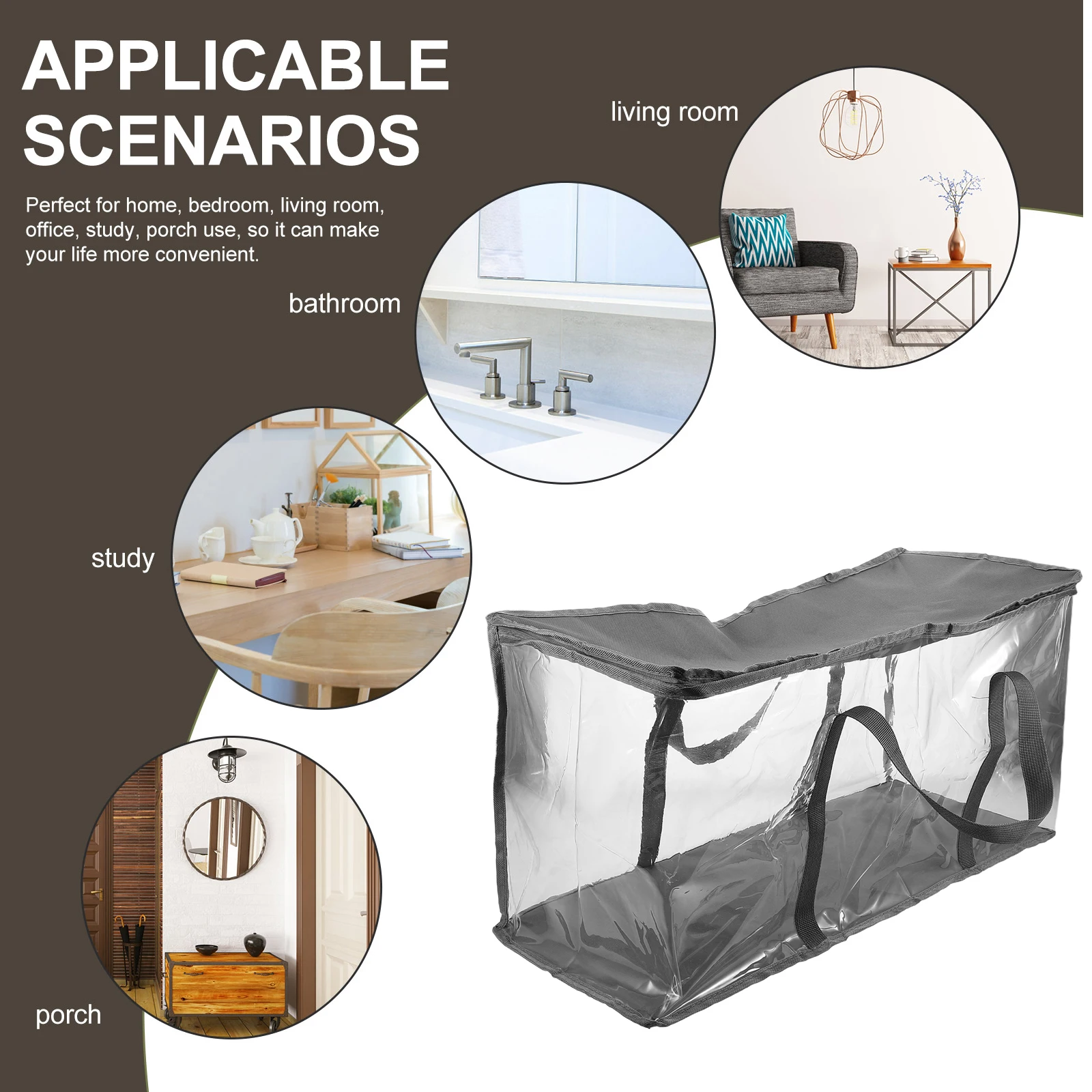 Прозрачный складной ящик для хранения книг с ручкой-молнией, портативный органайзер для книг, одежды, комнаты в общежитии, класса, складной пластик