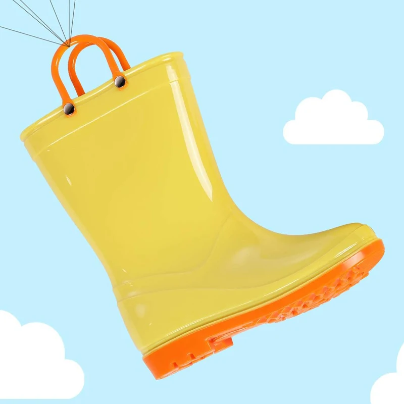 

Pallene Cute Rain Boots For Boys Girls Non-slip Odor-resistant Children Boots Waterproof Outdoor Rain Boots With Easy-On Handles