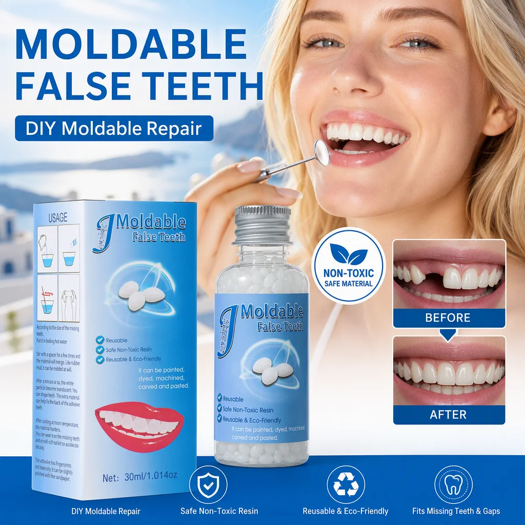 Hot Sale Temporary Tooth Repair Resin Glue Moldable Shapeable Filling for Missing Broken Teeth Gaps False Teeth Solid Adhesive DIY Dental Care 30ml