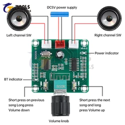 PAM8403 Audio Amplifier Board 2*5W Dual Channel 2.0 Stereo Amplifier Board Hifi Home Theater Stereo Mini Amp DIY kit